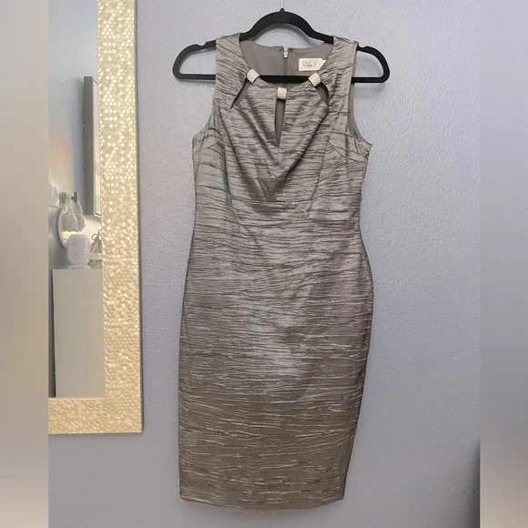 eliza j silver dress Eliza J Women's Dress,Silver,6 at Amazon Women's Clothing store